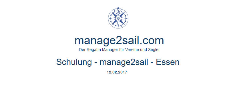 manage2sail Schulung am 12.02.2017 in Essen.